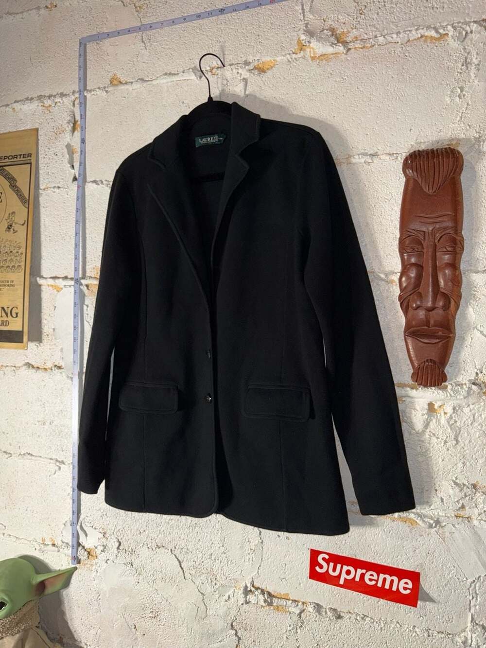 Lauren Ralph Lauren Women's Long Sleeve Cotton Knit Blazer in Black - Picture 3 of 11